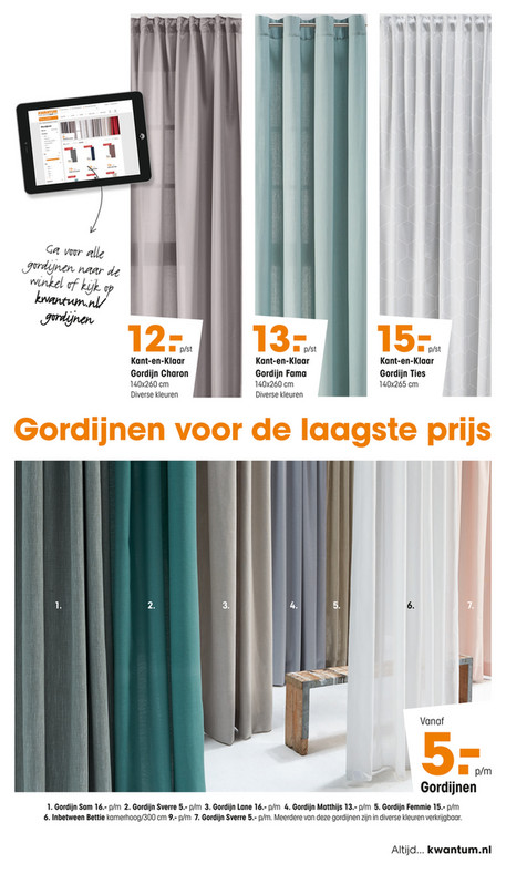 Kwantum Folder - 1318NL - Kant en Klaar Gordijn Charon Turquoise Kwantum Folder - 1318NL - Kant en Klaar Gordijn Charon Turquoise